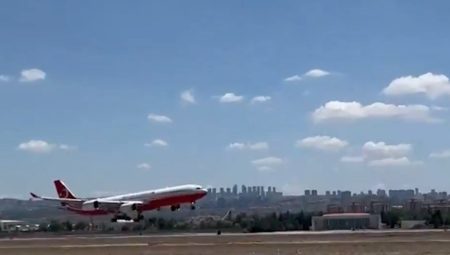 Ankara Havalimanı’na birinci inişi Cumhurbaşkanı Erdoğan yaptı