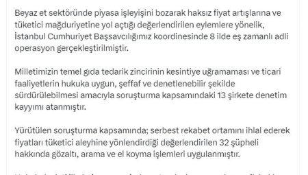 Bakan Gürlek: Beyaz et dalındaki 13 şirkete kontrol kayyımı atandı